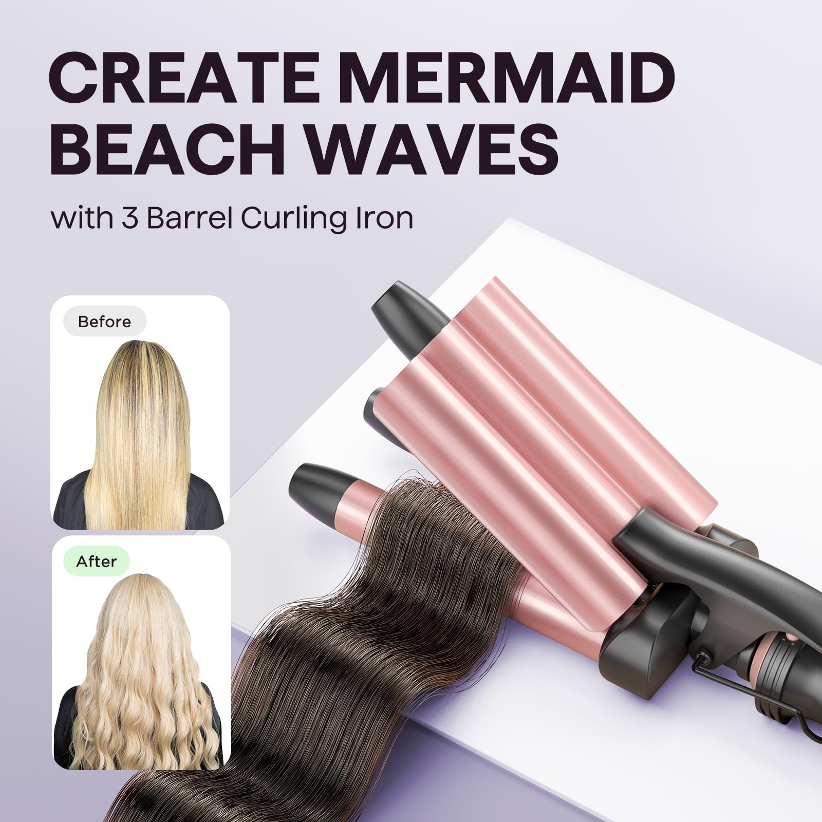Wavytalk 1in curling barrel ideal for loose waves.
