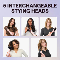 Wavytalk Air Sculpt 5-in-1 pink round brush for salon blowouts and smooth texture.