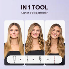 Wavytalk Airflow Styler 2-in-1 design enables quick straight-to-curl transitions.