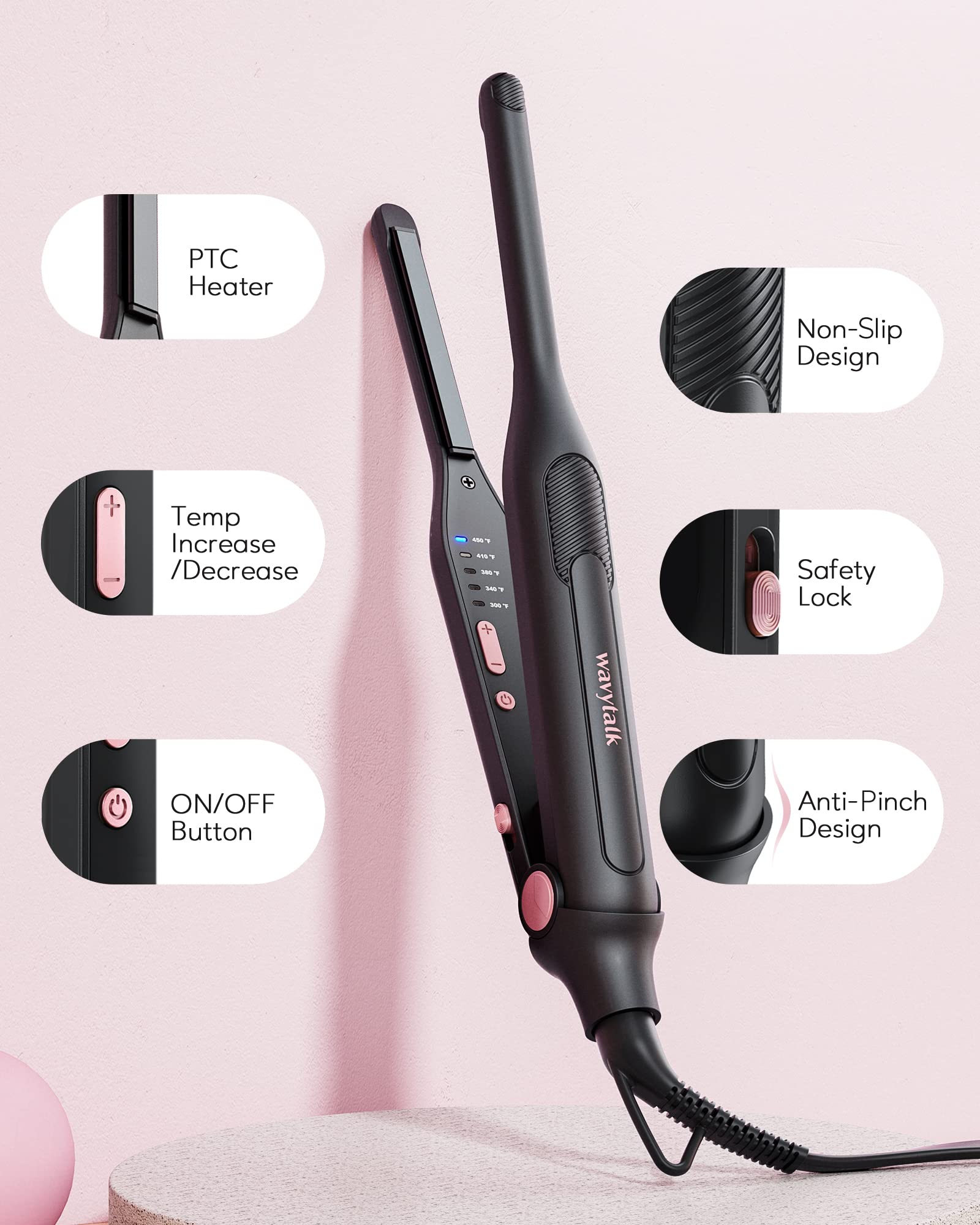 Wavytalk anti-pinch design enhances safety during styling