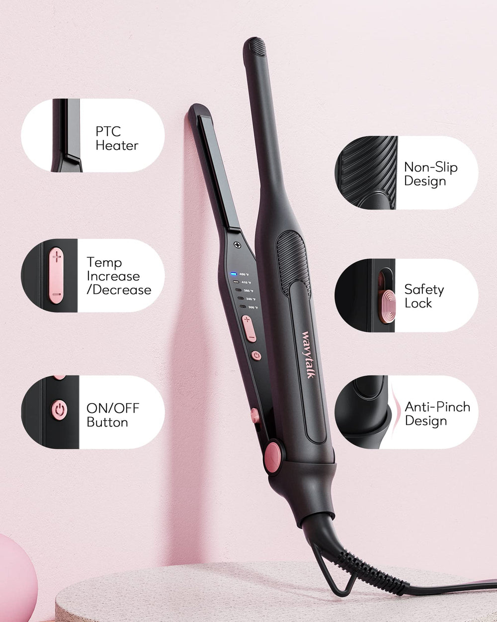 Wavytalk anti-pinch design enhances safety during styling