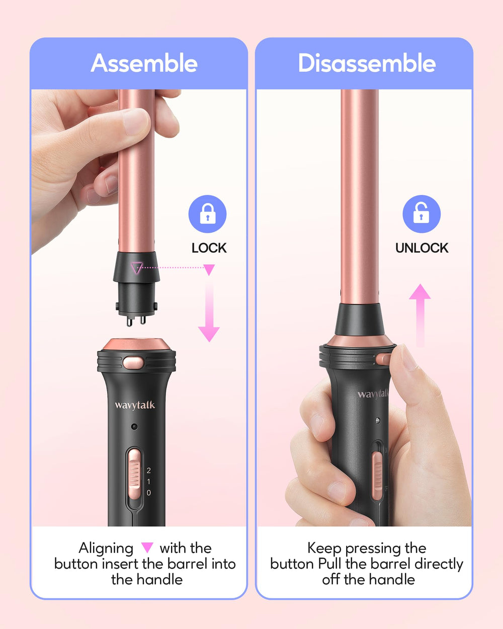 Wavytalk anti-scald tip glove protects hands during styling.