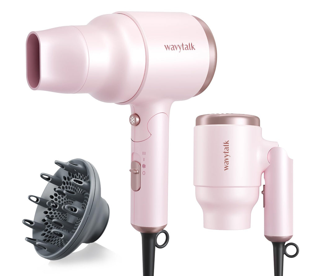 Wavytalk blow dryer diffuser pinky-white for quick drying and curl enhancement