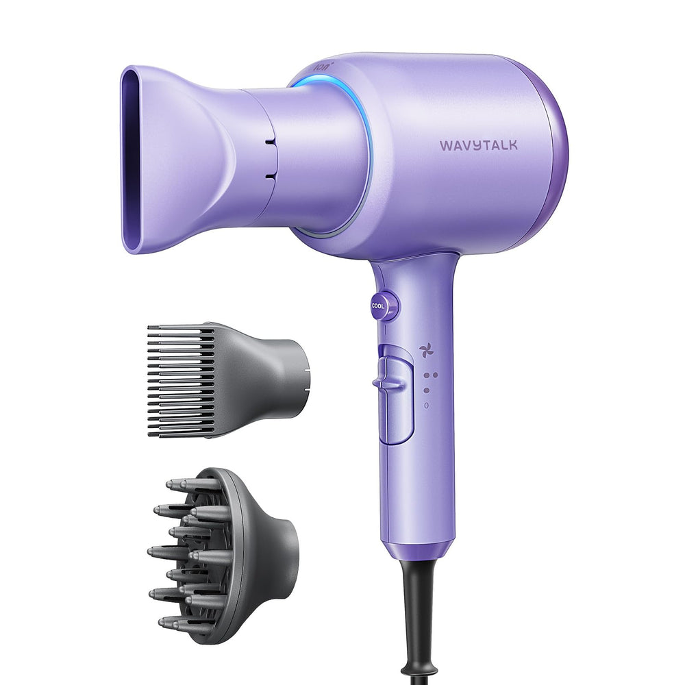 Wavytalk blow dryer with ionic motor delivers faster drying for busy mornings.