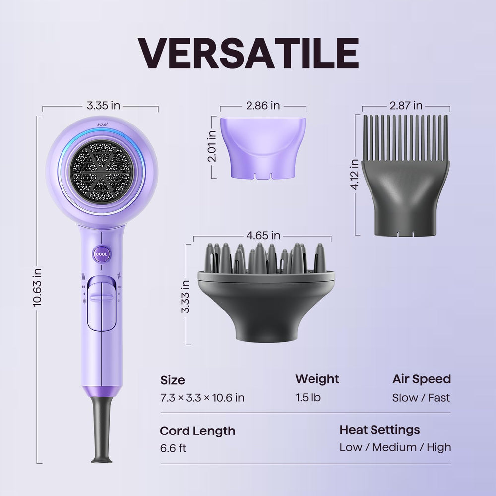 Wavytalk low-radiation dryer with auto-shutoff enhances safe use.