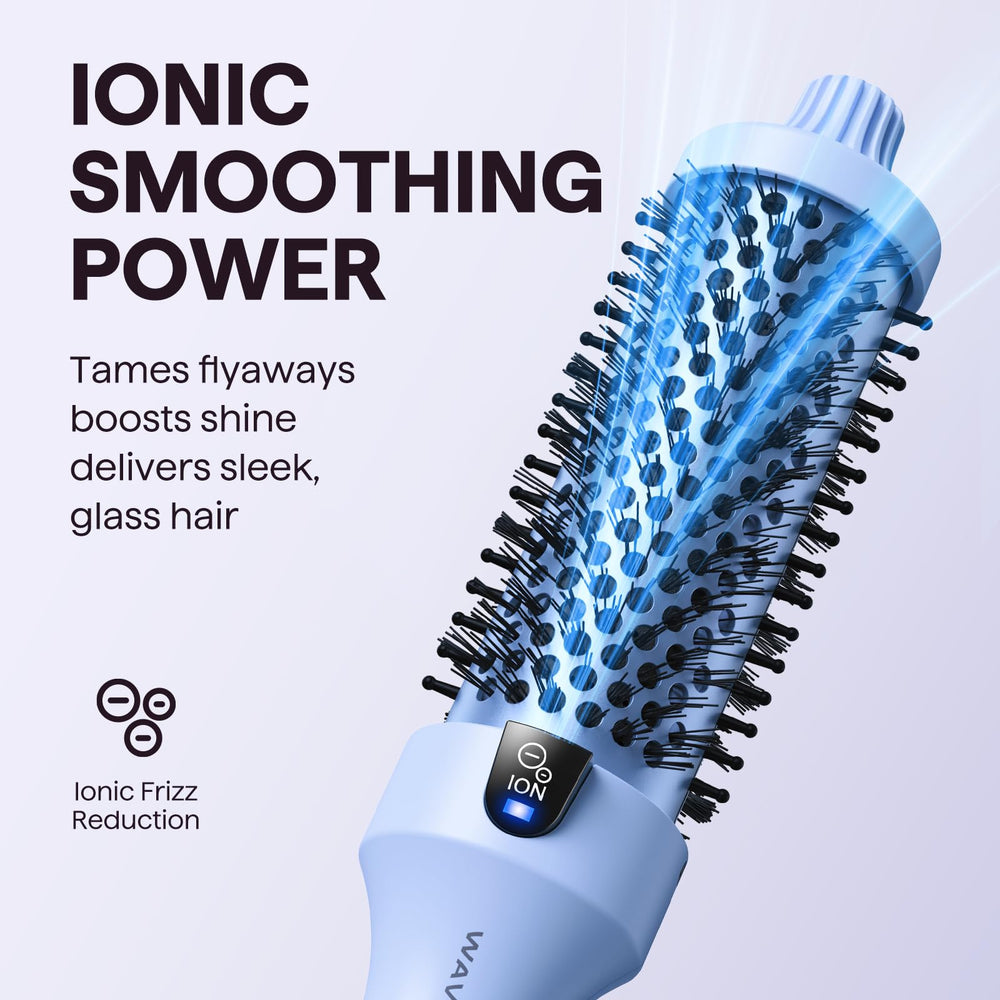 Wavytalk Blowout Boost bristles close-up shows negative ion tech aiding frizz control.
