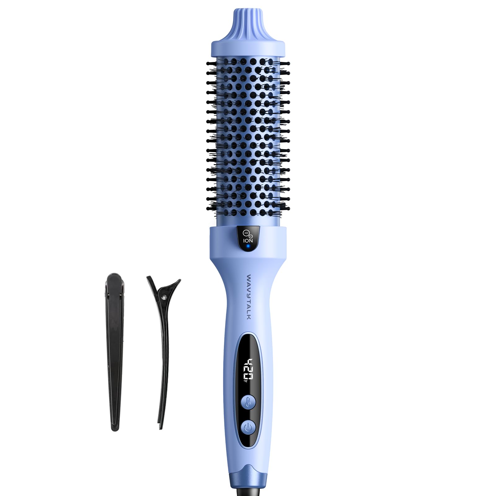 Wavytalk Blowout Boost front view in blue for quick, salon-like blowouts.