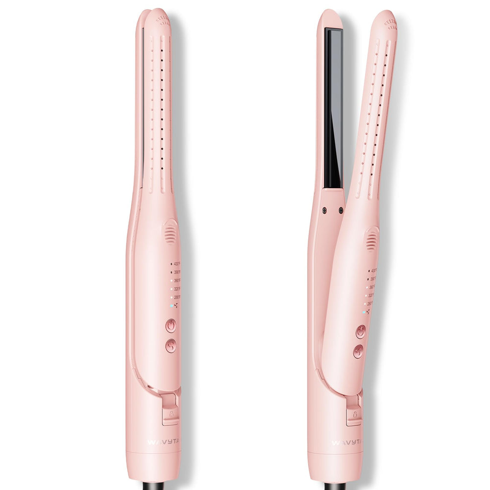 Wavytalk pencil-flat-iron close-up showing precise short-hair styling