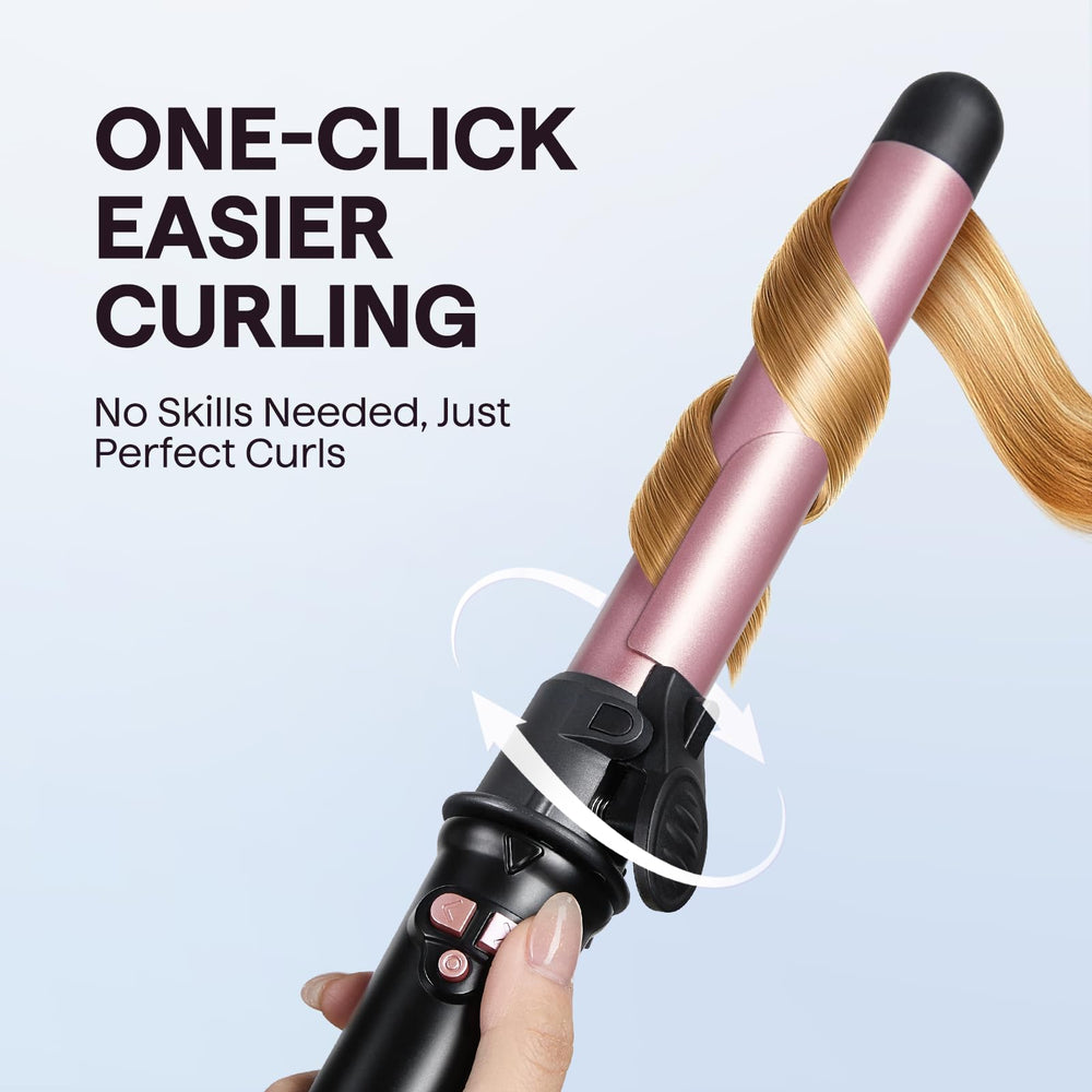 Wavytalk Curl Cycle automatic barrel ensures smooth, even curling.