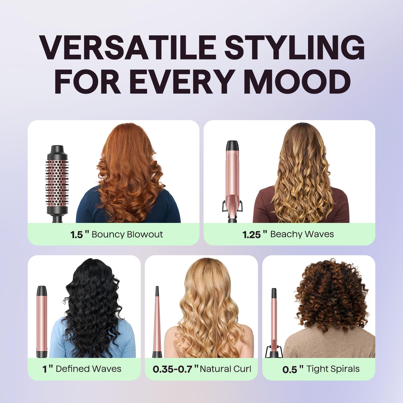 Wavytalk 0.35-0.7 inch tapered wand glides smoothly through hair.