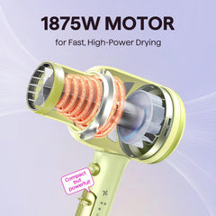 Wavytalk hair dryer ceramic technology close-up for even heat