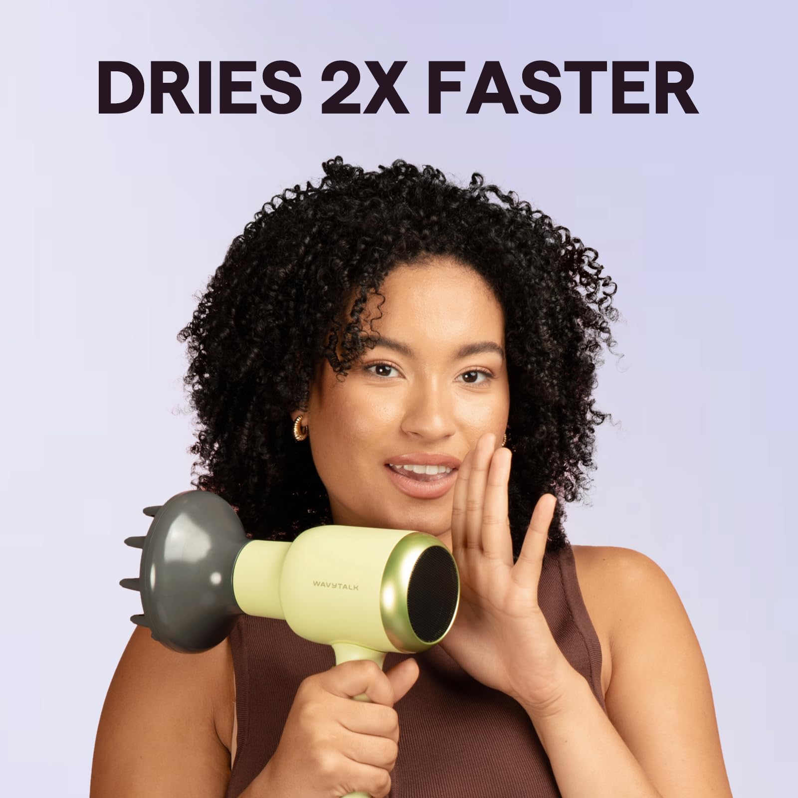 Wavytalk hair dryer comb attachment close-up smoothing thick hair