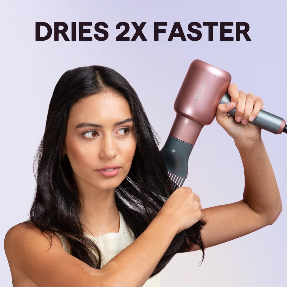 Wavytalk concentrator nozzle focuses airflow for precise styling.