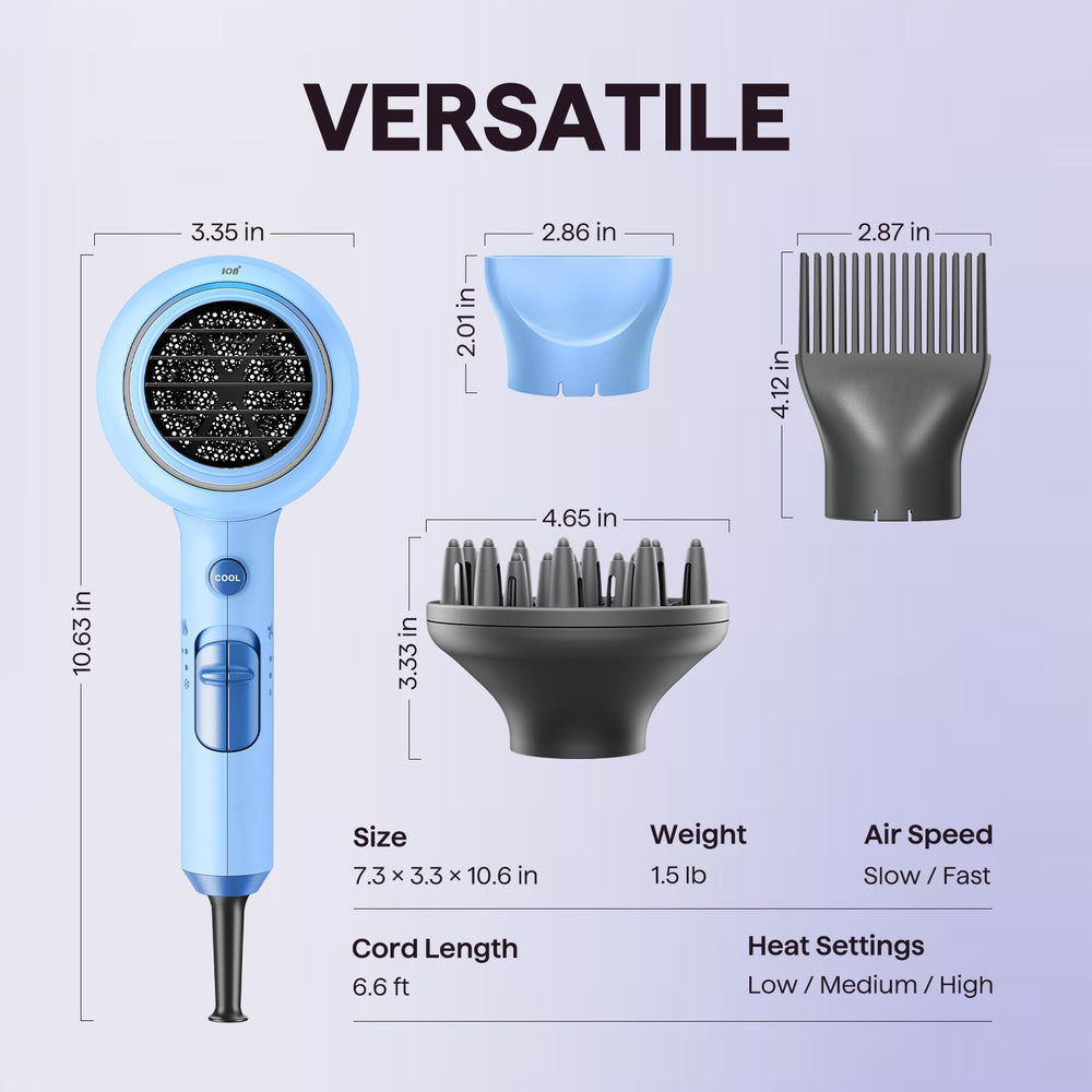 Wavytalk hair dryer used on curly hair with diffuser for defined curls.