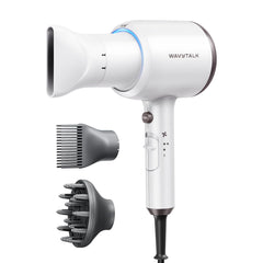Wavytalk hair dryer with diffuser attached for curl definition and frizz control.