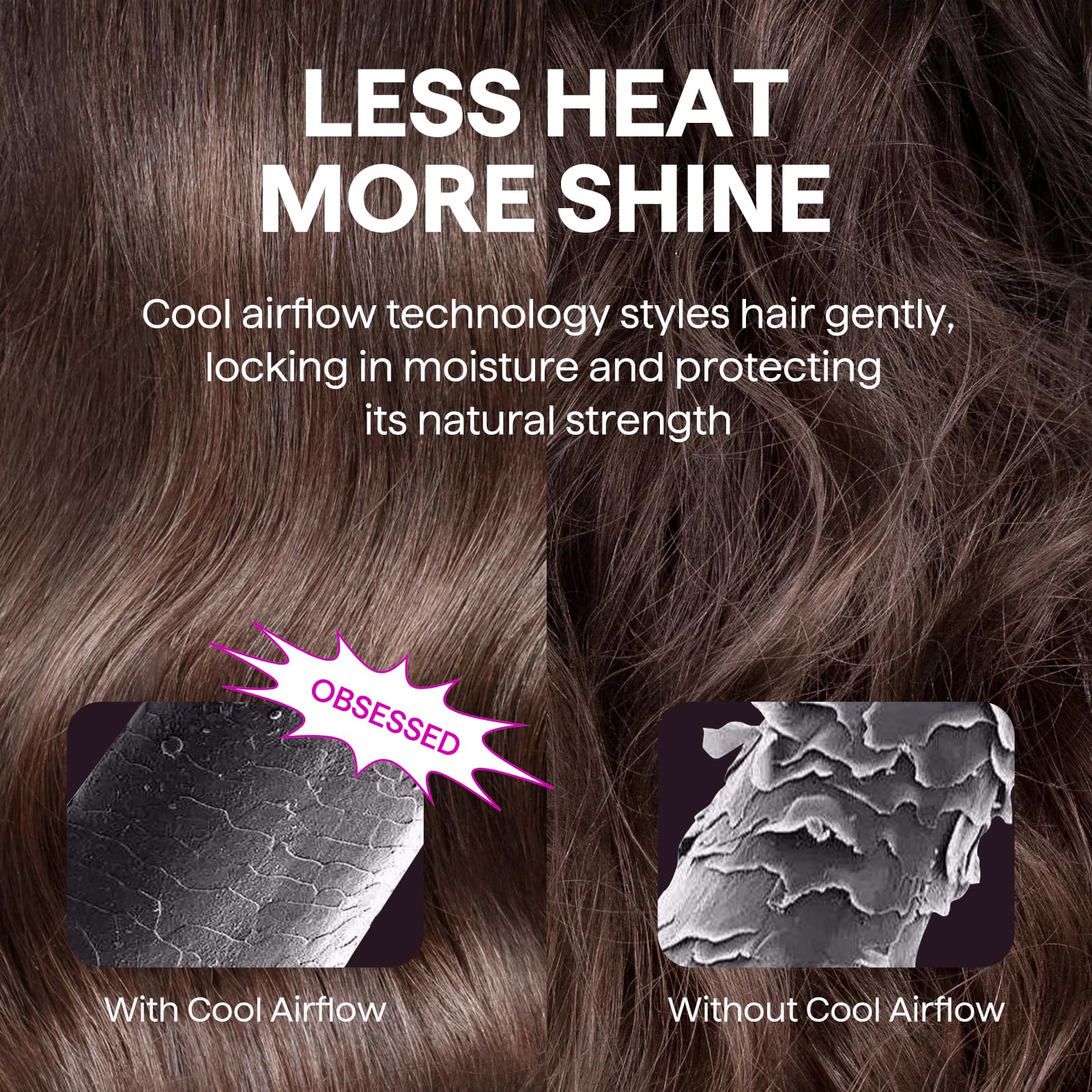 Wavytalk heat-safe floating ceramic plates prevent snagging during styling.