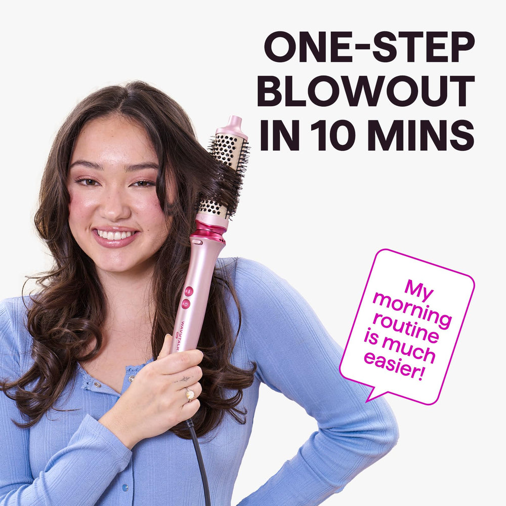 Wavytalk Heatwave Pro 1.5-inch barrel for smooth mid-length blowouts.