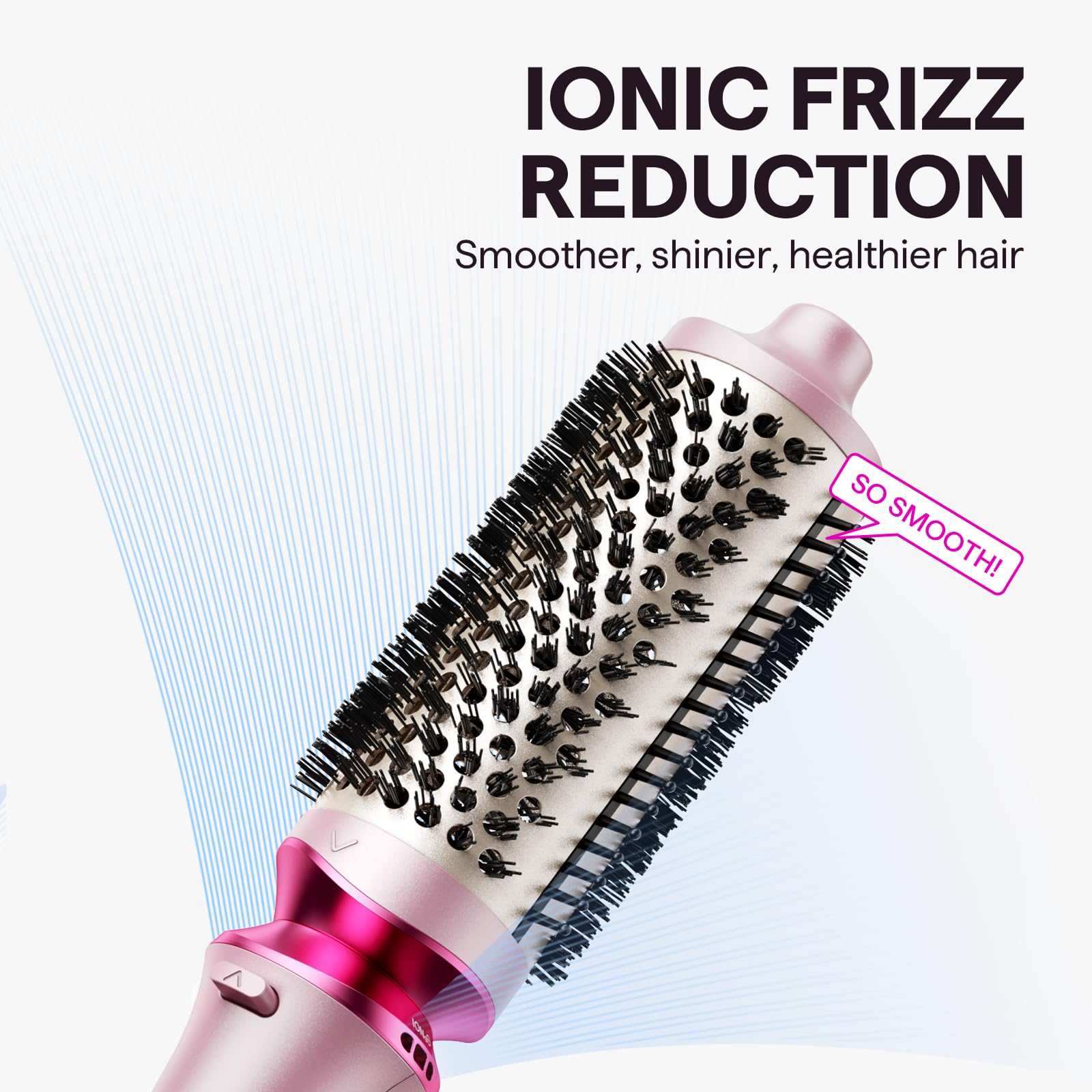 Wavytalk Heatwave Pro bilateral ionic outlet delivers even frizz control during styling.