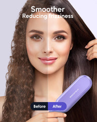 Wavytalk ionic indicator blue light showing negative ion mode for frizz control