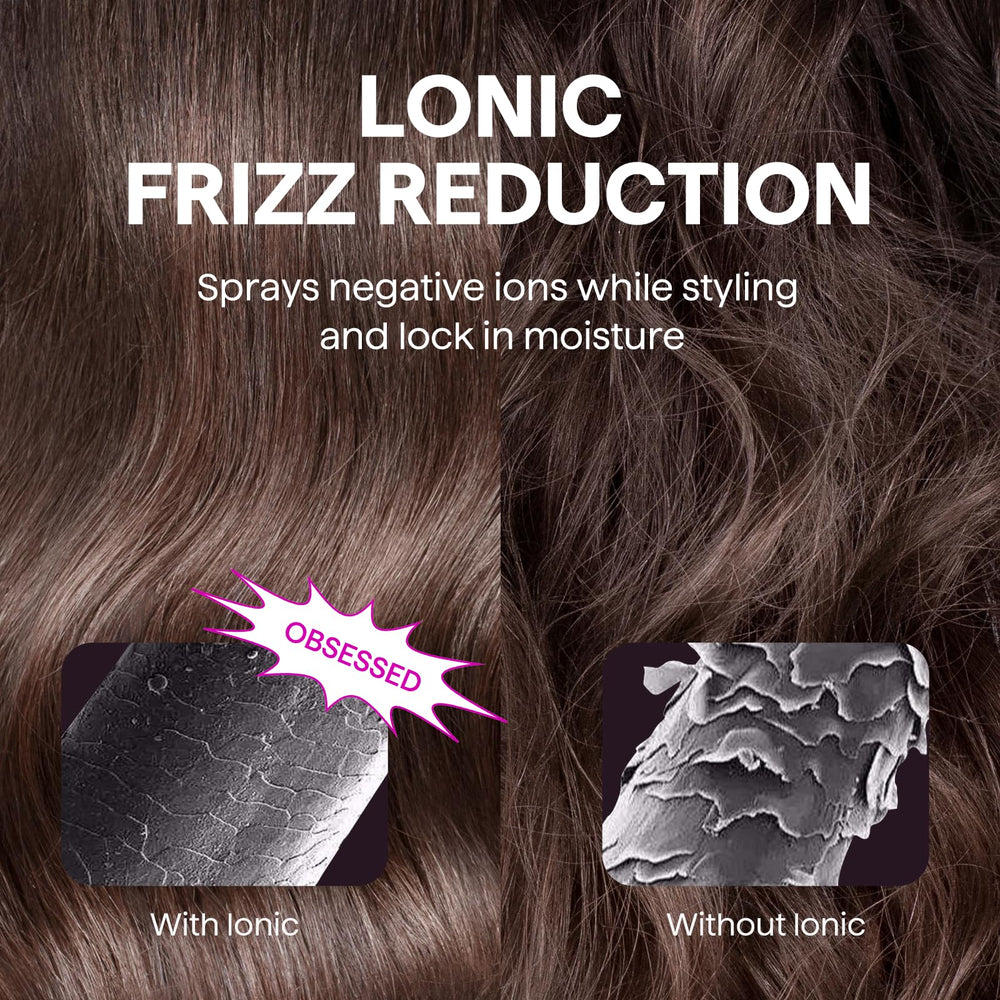 Wavytalk ionic technology close-up highlights negative ions for frizz reduction