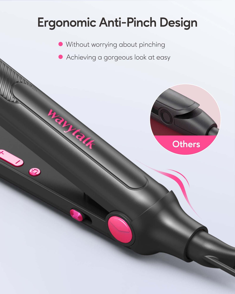 Wavytalk mini flat iron-compact perfect for travel touch-ups.