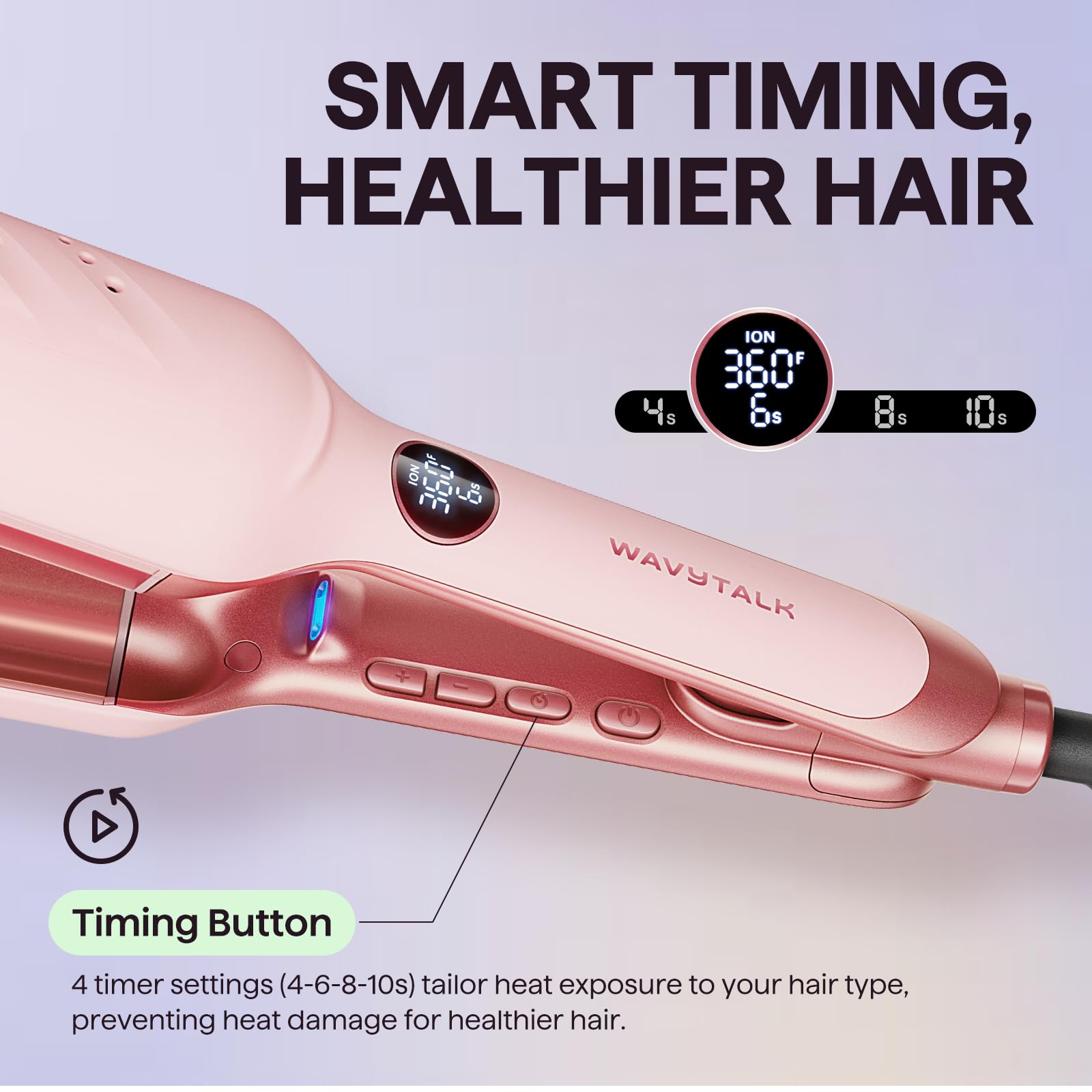 Wavytalk Power Wave temperature settings give control for different hair types.