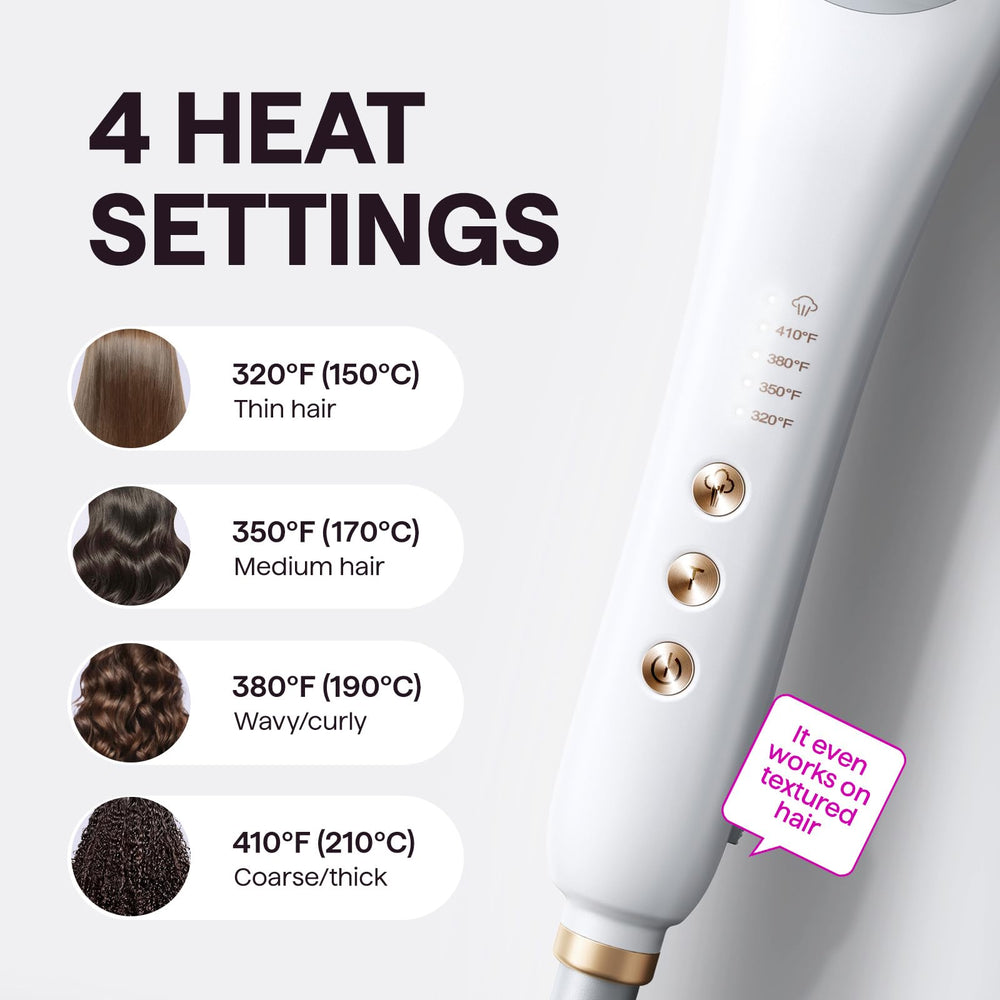 Wavytalk Four temperature settings support versatile hair types.