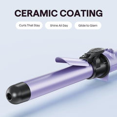 Wavytalk purple dual voltage curling iron ready for travel and versatile styling