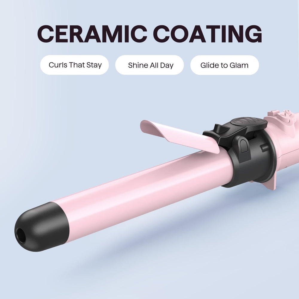 Wavytalk rotating curling iron hair clip secures sections for easy, comfortable styling.