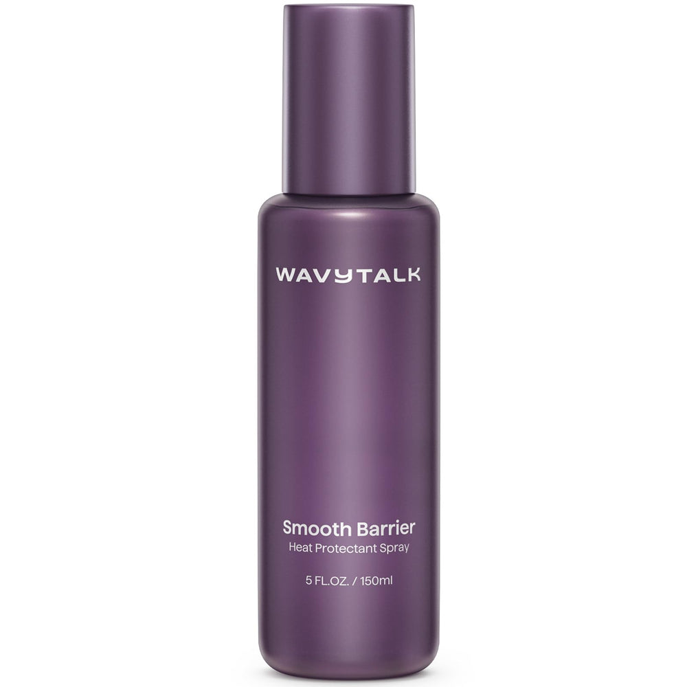 Wavytalk Smooth Barrier bottle close-up showing easy spray design for heat protection