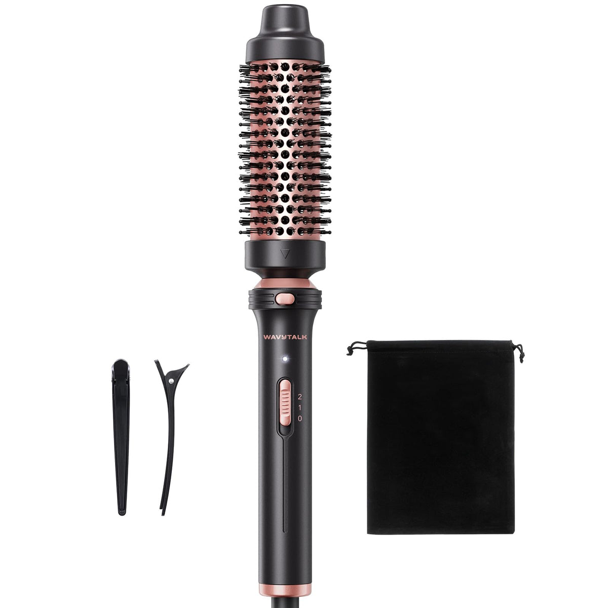 Wavytalk Thermal Brush 1-1/2 inch barrel for even heat and soft, defined curls.