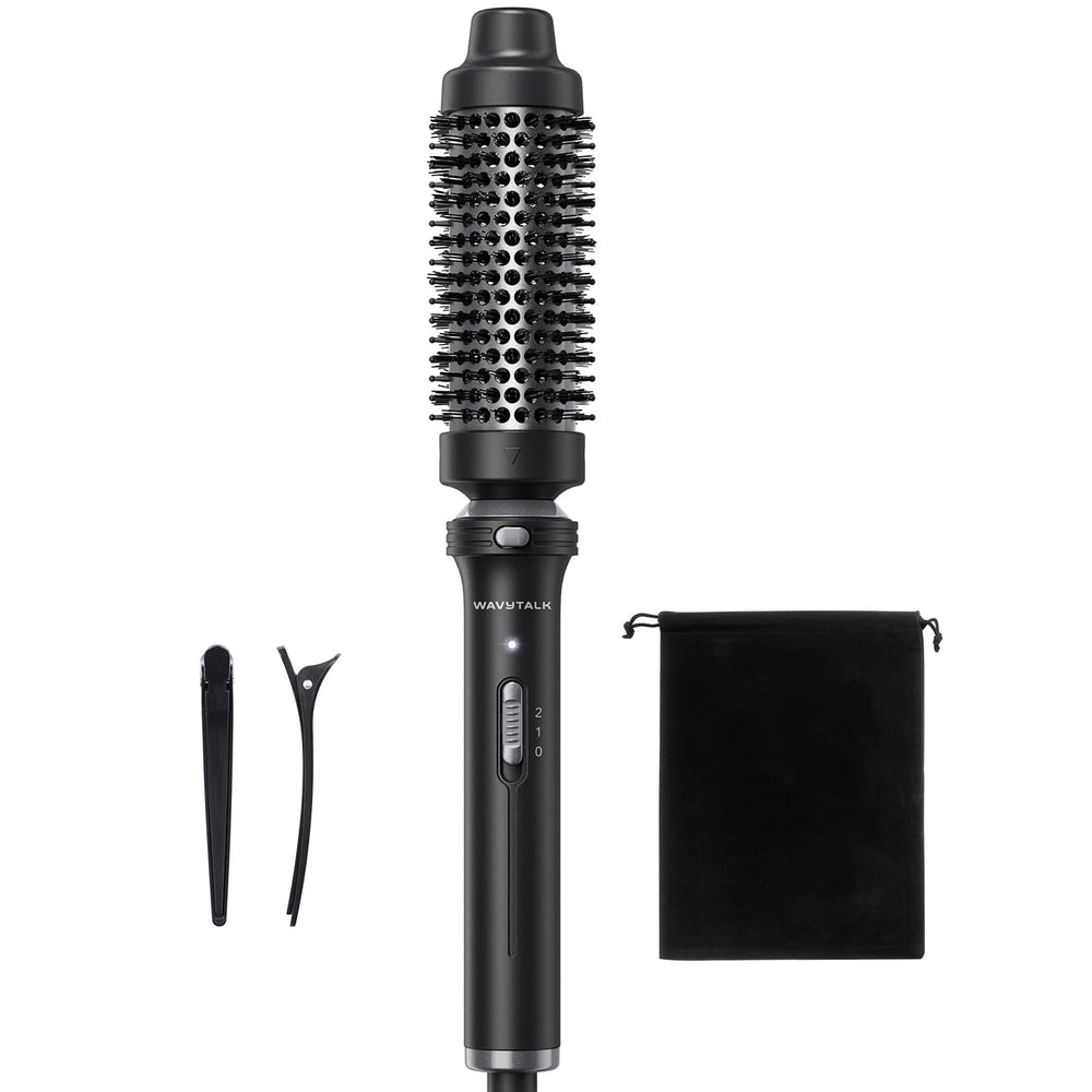 Wavytalk Thermal Brush barrel glides for quick, voluminous curls.