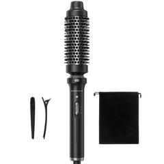 Wavytalk Thermal Brush barrel glides for quick, voluminous curls.