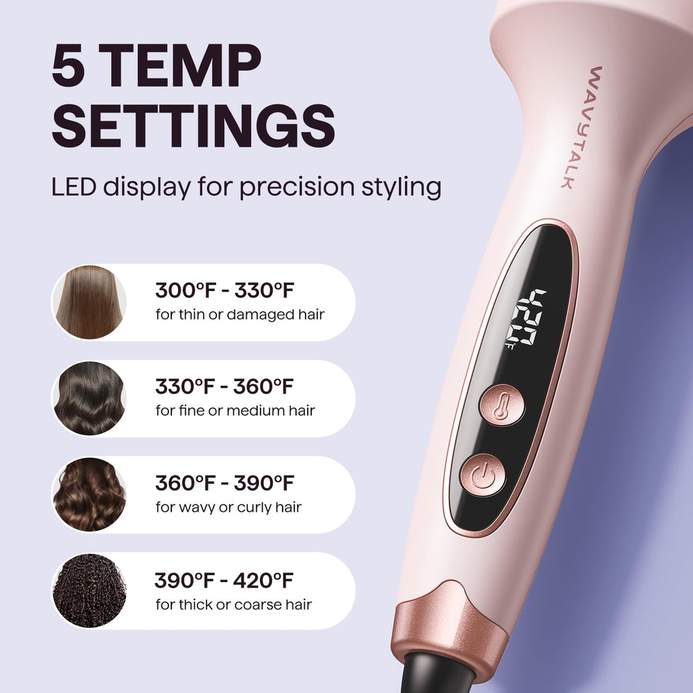 Wavytalk Thermal Brush Blowout Boost Grande tourmaline ceramic barrel provides consistent heat for voluminous styles
