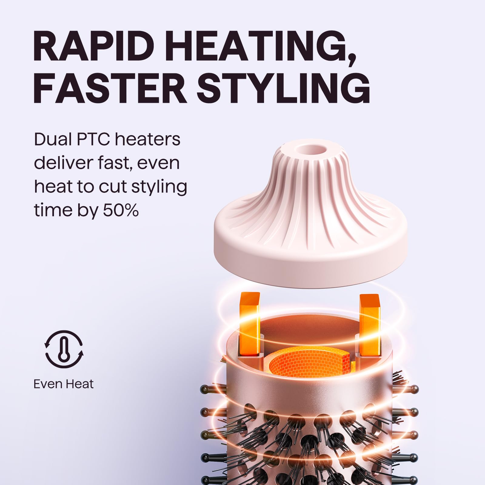 Wavytalk Thermal Brush Blowout Boost Grande finished look offers a glossy bouncy blowout
