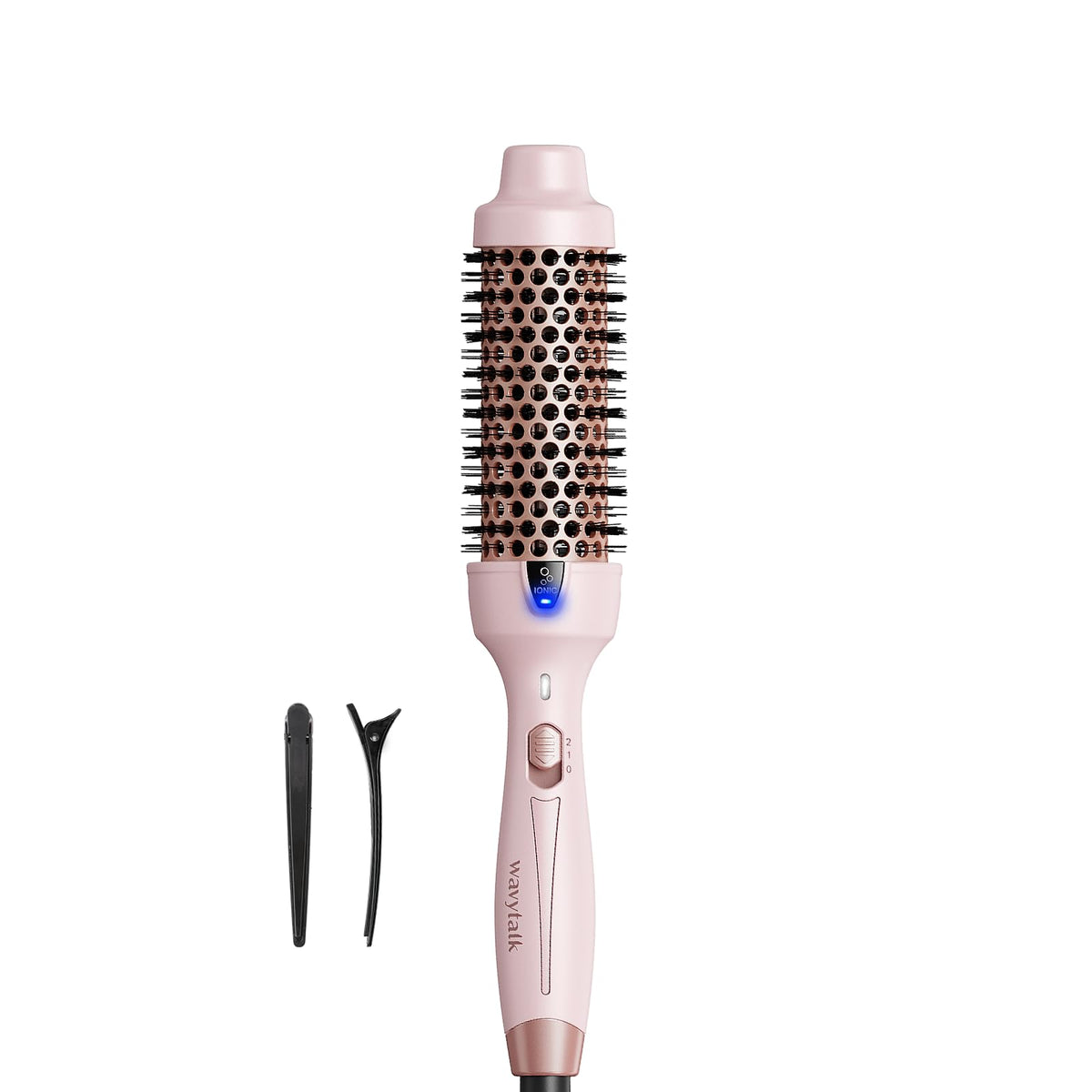Wavytalk Thermal Brush with ceramic barrel evenly distributes heat for smoother curls.