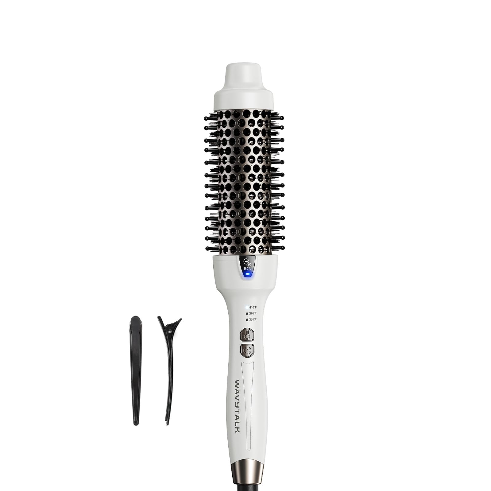 Wavytalk Thermal Brush ceramic-barrel smooths hair with a frizz-free finish.
