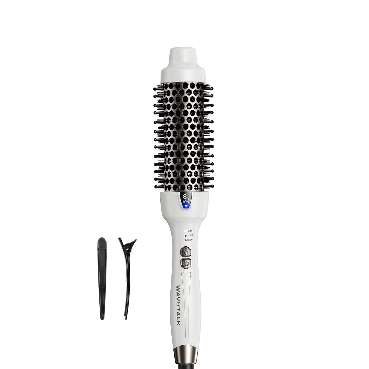 Wavytalk Thermal Brush ceramic-barrel smooths hair with a frizz-free finish.