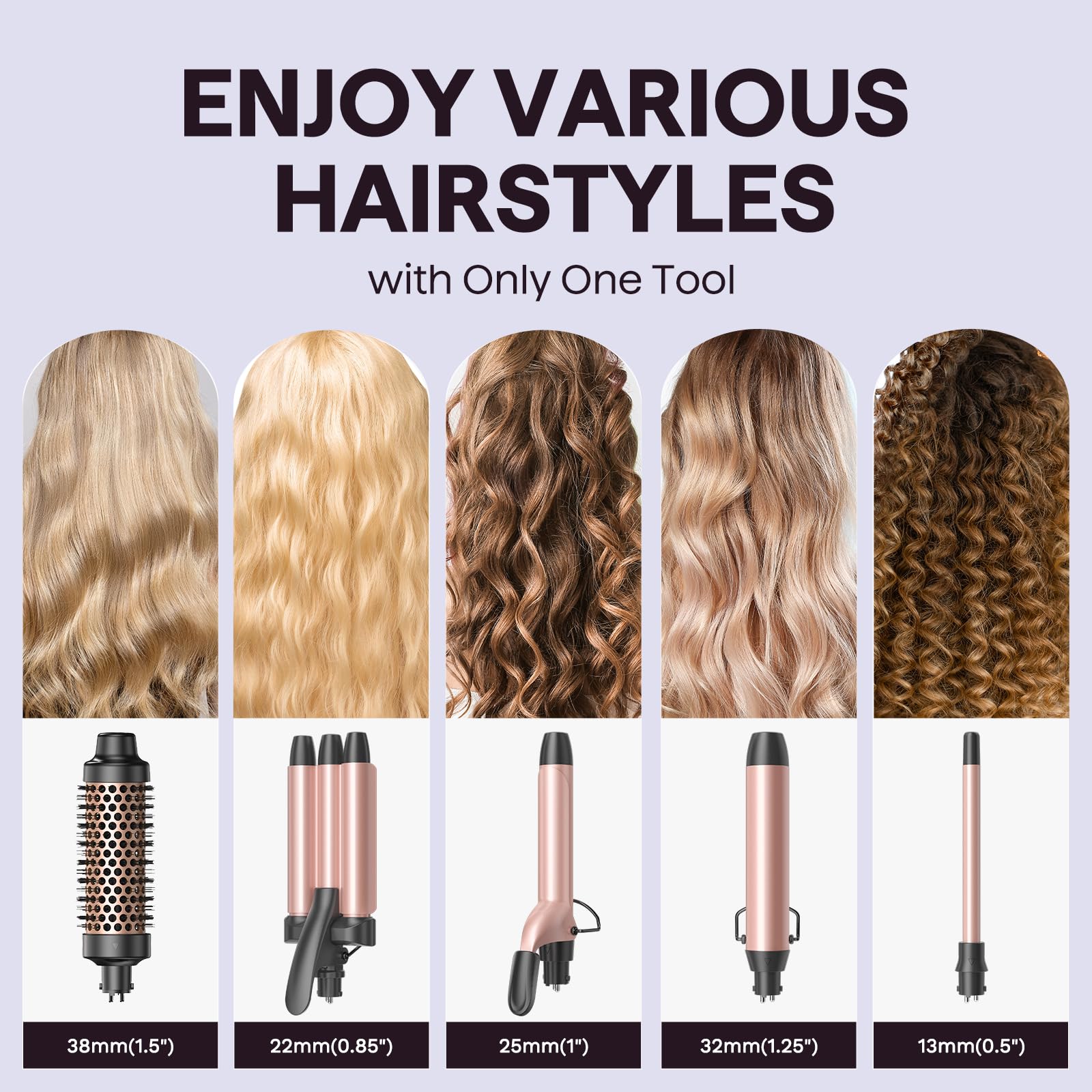 Wavytalk thermal brush and crimper accessory demonstrating long-lasting polished results.