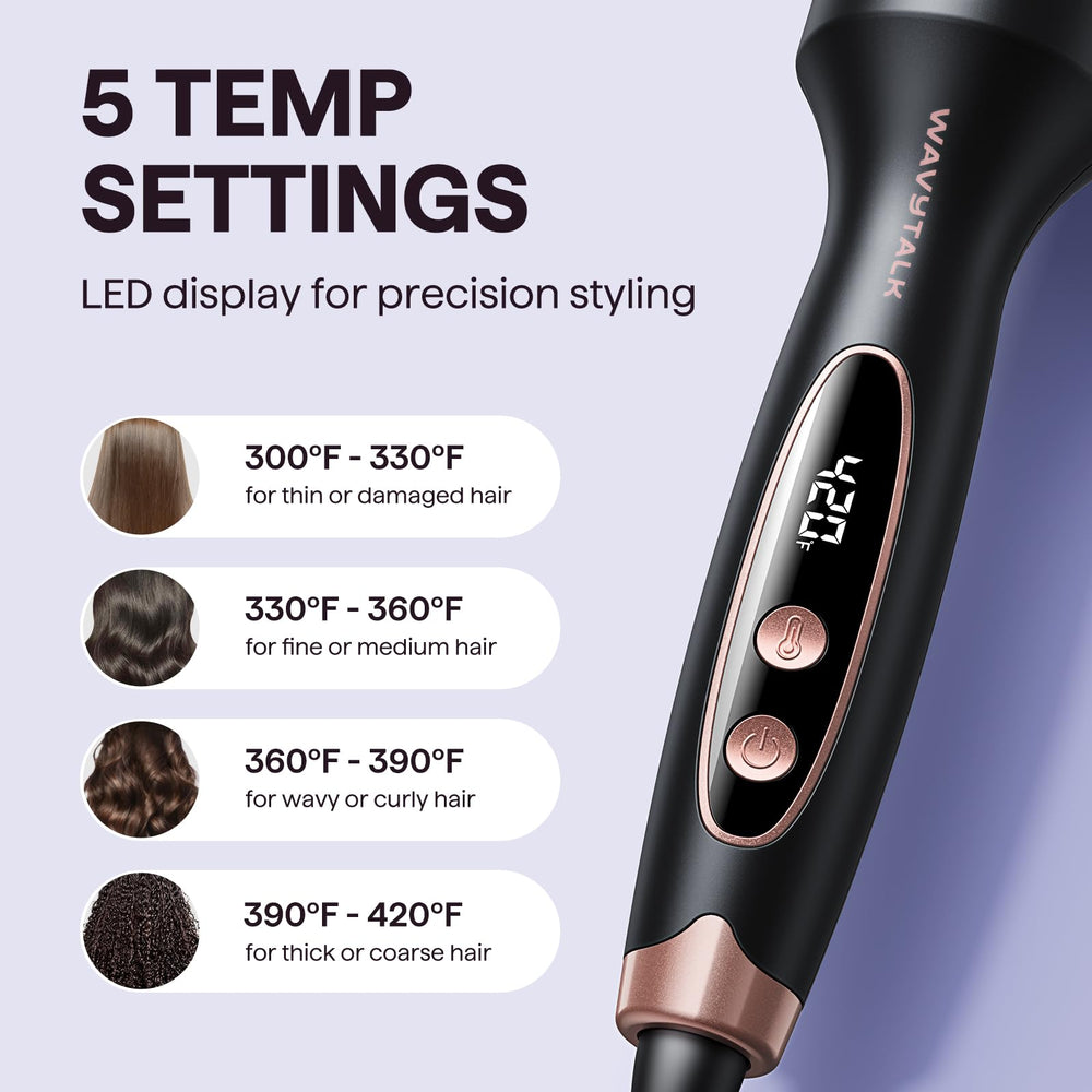 Wavytalk Thermal Brush dual-PTC heaters speed curling for quicker routines