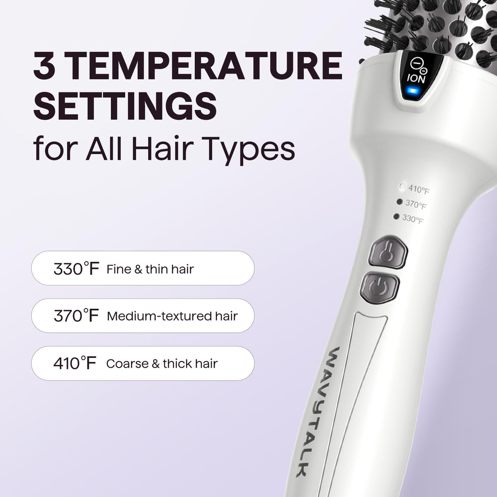 Wavytalk brush styling mid-length hair to boost volume and shape.