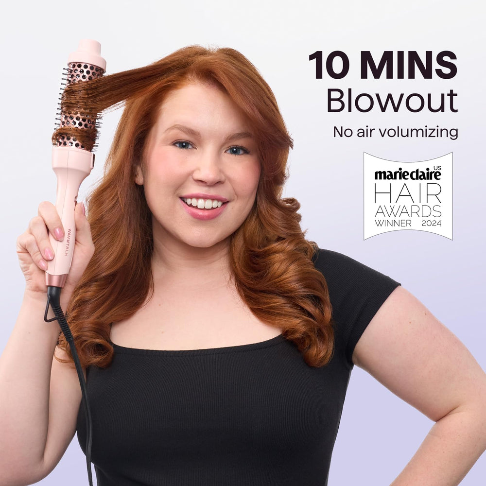 Wavytalk thermal brush millennial-pink finish complements portable styling on the go.