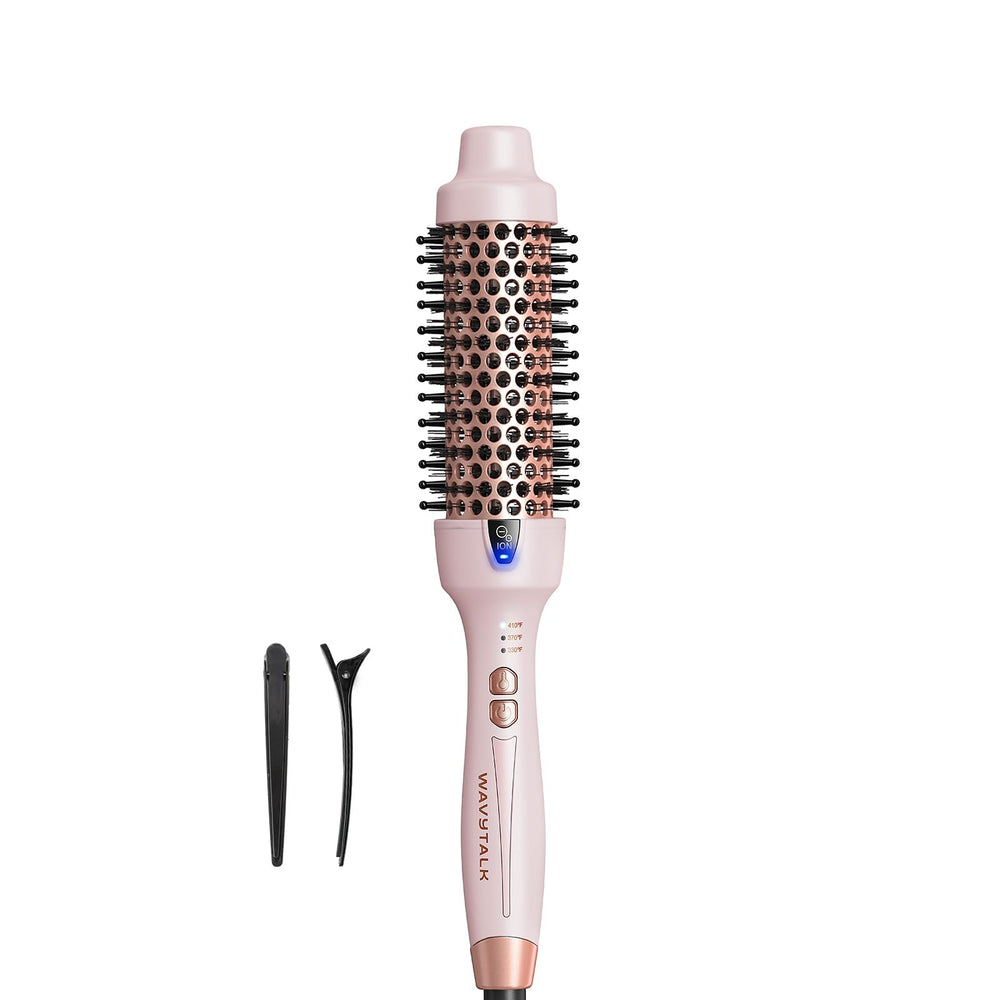 Wavytalk thermal brush side view shows even heat for a smooth, frizz-free finish.