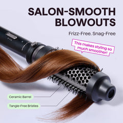 Wavytalk Thermal Brush tourmaline ceramic barrel delivers even heat for balanced waves.