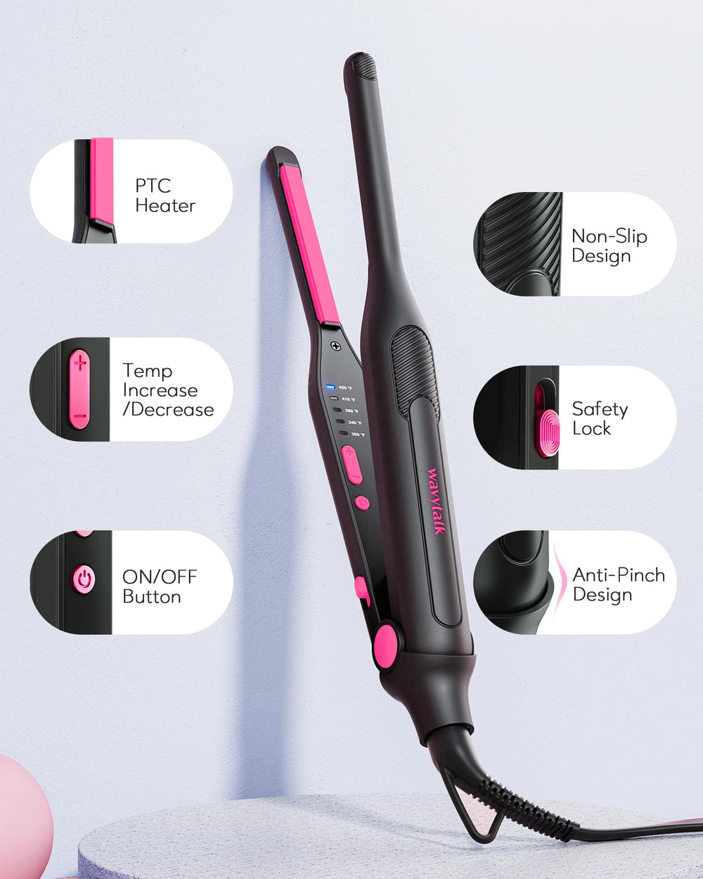 Wavytalk travel pouch and glove kit for convenient styling on the go.