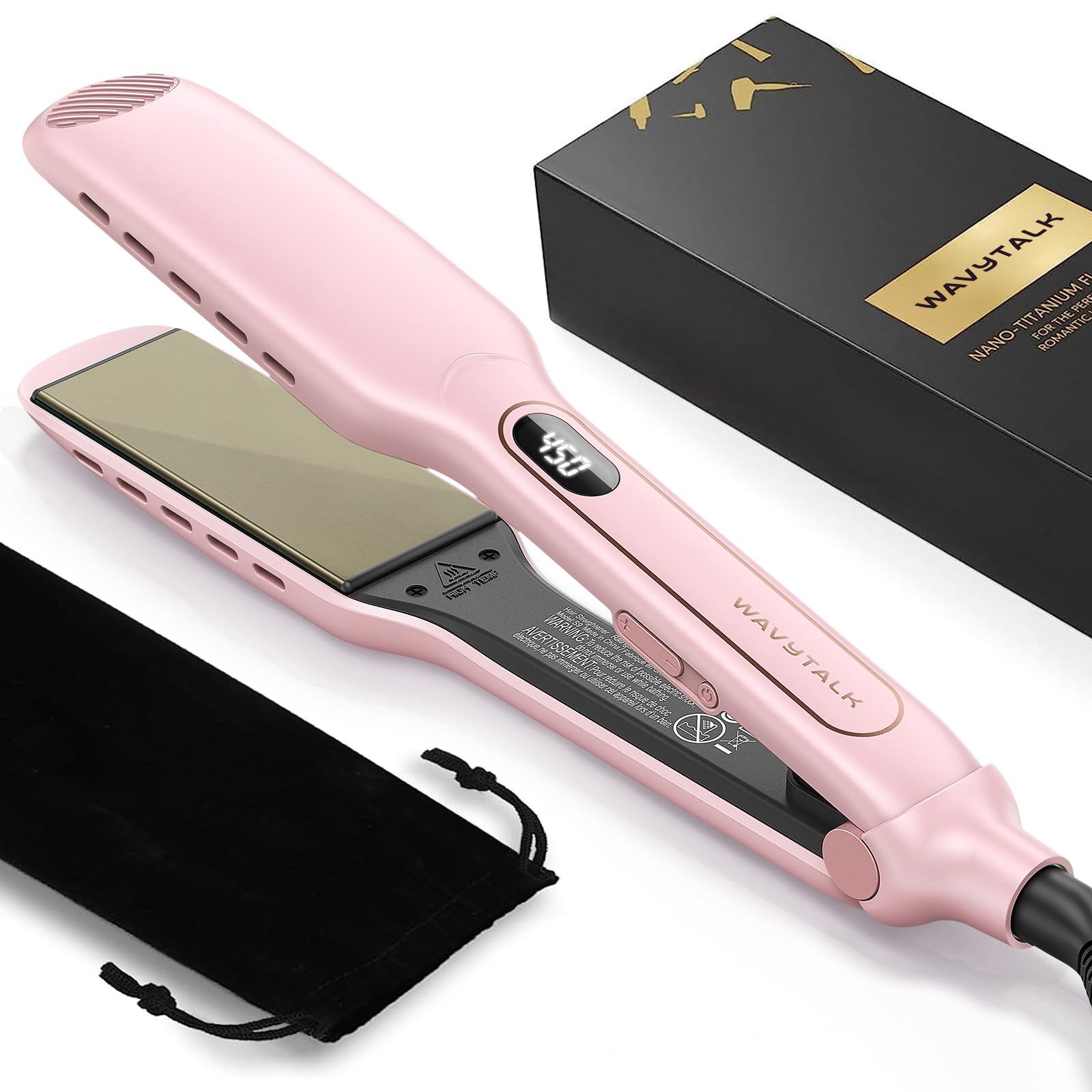 Wavytalk Wet to Straight pink front view for damp hair styling