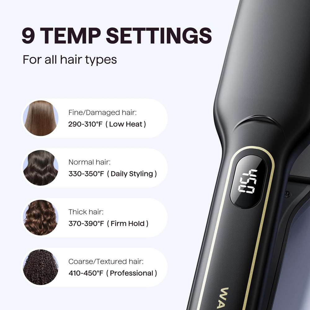 Wavytalk wet-to-straight-iron-8-ft-swivel-cord shows flexible styling at home or salon.