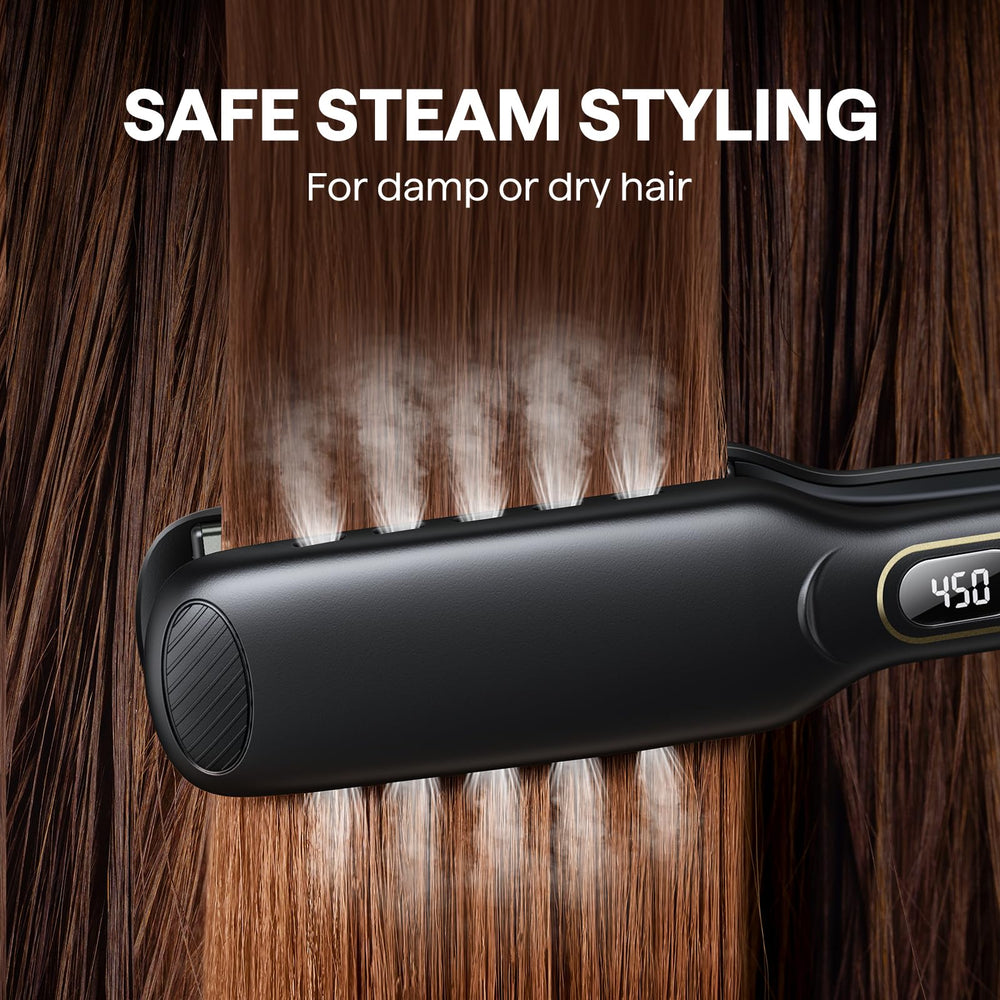 Wavytalk wet-to-straight-iron-wide-plate-1-75-inch showcases faster passes for thick hair.