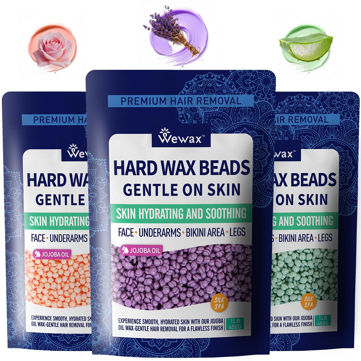 Wax Bear 3lb wax beads kit for at-home hair removal with pro-grade beads