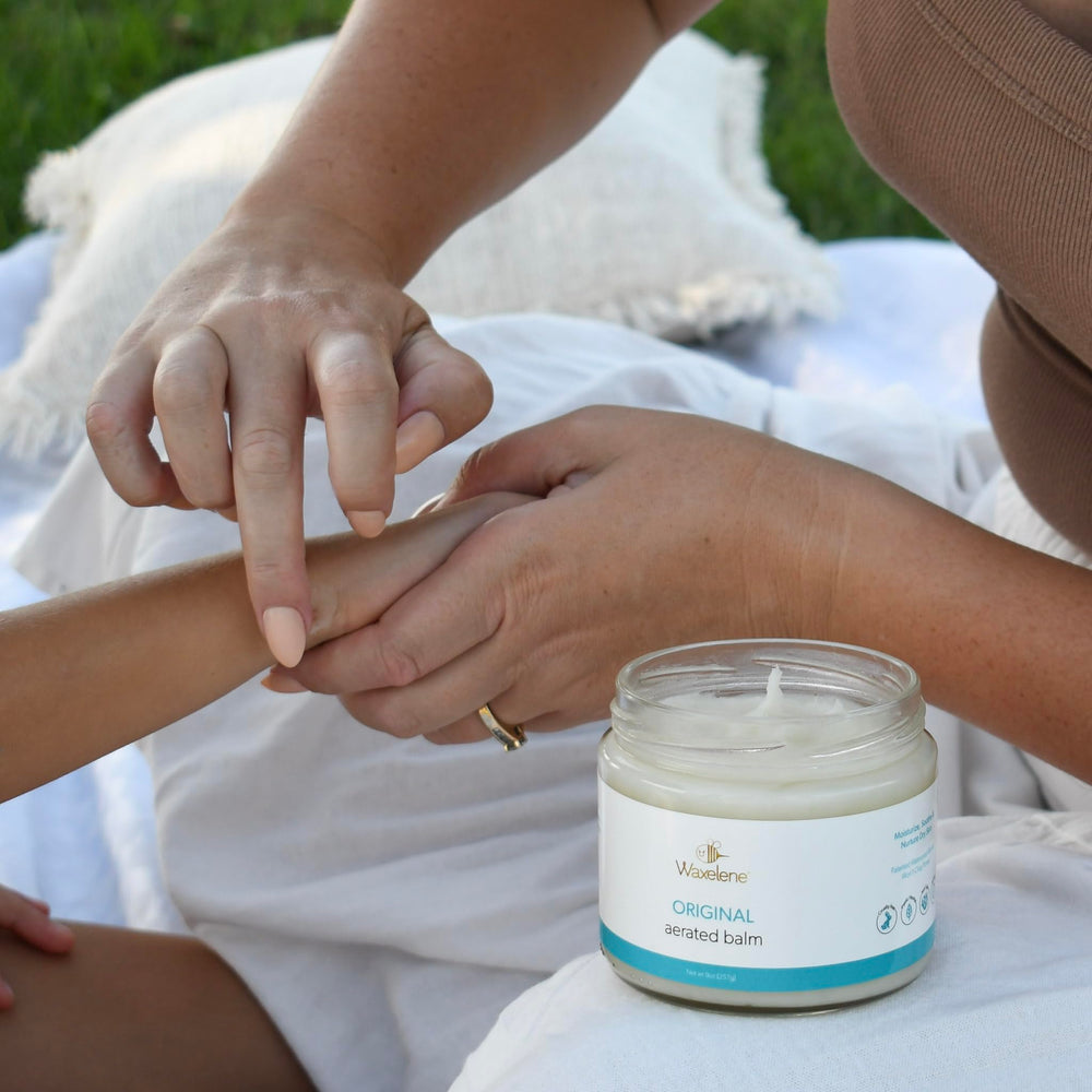 Waxelene aeration process close-up shows silky texture for breathable care